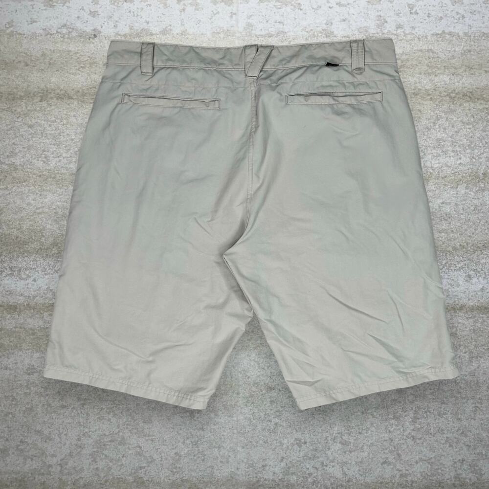 Vintage Y2K Oakley Shorts 38x12 Light Tan Nylon Subtle Logo 12" Inseam